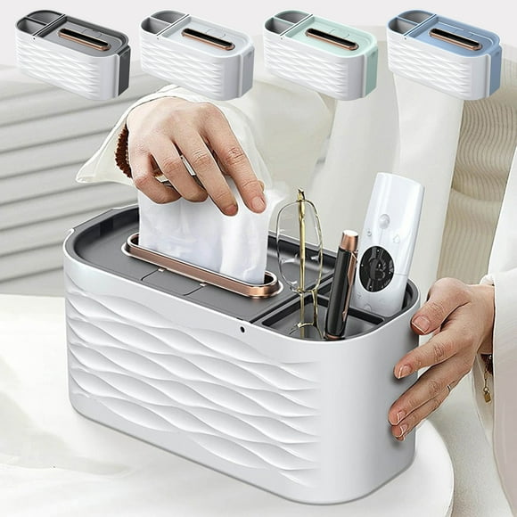 Soporte Rectangular de Plástico Azul para Caja de Pañuelos Desechables, Ideal para Baño, Hogar, Oficina o Coche | 25 X 11,7 X 10,5 Cm | Diseño Multifuncional | 1 Unidad
