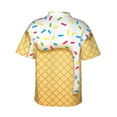 thumbnail image 3 of Balery White Ice Cream Print Men's Hawaiian Shirts Short Sleeve Beach Shirt Relaxed Fit Vacation Button Down Shirts-Medium, 3 of 9