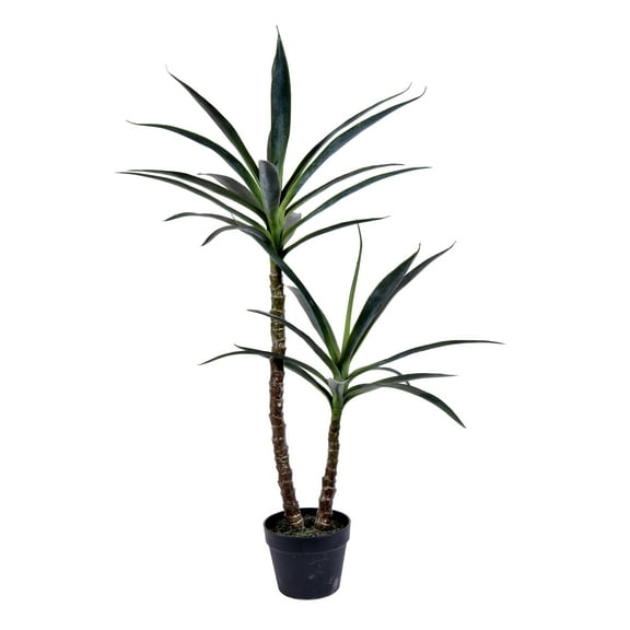 Vickerman Everyday Green Yucca Double Stem Tree 44" Tall - Silk Artificial Indoor Plant - Multi Purpose Tropical Decoration for Home Office Living Room Decor