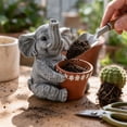 thumbnail image 7 of Eolstice Elephant Flower Pots, Cute Mini Planter For Small Plants, Cactus, Indoor Outdoor Home Office Desk Tabletop Decoration, Great Gift Idea, 7 of 7