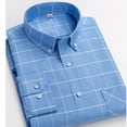 thumbnail image 3 of Handshe Men's Checkered Long Sleeve Shirt, Sleek Design Versatile Button-Down Collar Casual Button-Up with Pockets, Everyday Casual Wear Commuting Outdoor Shirt for Men,Plus Size, 3 of 3