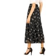 thumbnail image 3 of Unique Bargains Women's Floral Print Elastic Waist Ruffle Maxi Tiered Skirt, 3 of 7