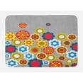 thumbnail image 1 of Floral Bath Mat, Cute Flower Heads in Circular Shapes Modern Colorful Summer Girls Graphic Print, Non-Slip Plush Mat Bathroom Kitchen Laundry Room Decor, 29.5 X 17.5 Inches, Multicolor, Ambesonne, 1 of 2