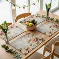 thumbnail image 5 of Farmhouse Pink Floral Placemats for Dinning Table Set of 6, Spring Vintage Botanical Flowers Burlap Kitchen Place Mats Waterproof Cloth Table Mats, Indoor Outdoor Placemats Easy Clean Dinner Decor, 5 of 8