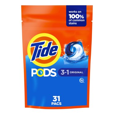 Tide PODS Liquid Laundry Detergent Pacs, Original Scent, 31 Count