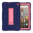 thumbnail image 2 of SaniMore for Amazon Fire HD 8 & 8 Plus (10th Generation, 2020) Back Case Hidden Kickstand Heavy Duty Protective Tri-layer Hybird Shockproof Rubber Case for Amazon Fire HD 8 & 8 Plus, Navy/Rose, 2 of 8
