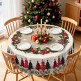 thumbnail image 2 of Nanqianyi 60" Round Christmas Tablecloth,Rustic Pinecone Ornament Wreath Print,Xmas Table Cover for Family Party, 2 of 6