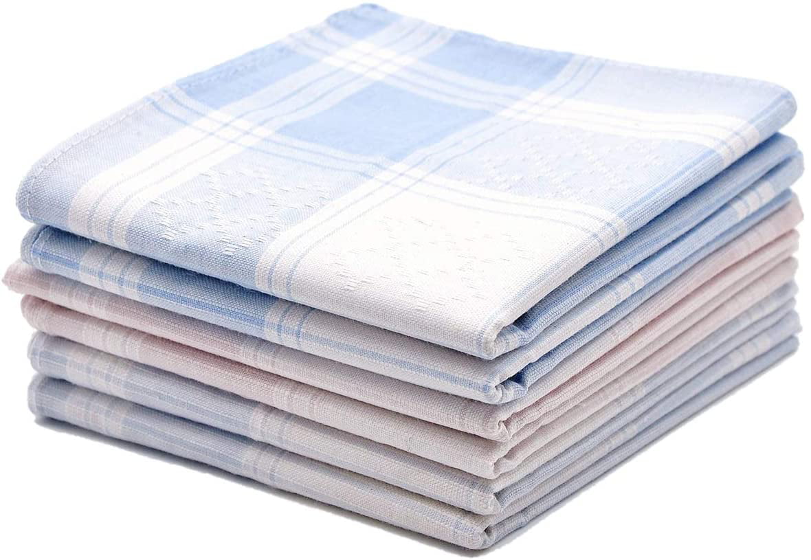 Mens White Handkerchiefs Fabric Handkerchiefs with Stripes 100% Cotton 40cm*40cm