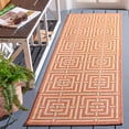 thumbnail image 2 of Safavieh Courtyard Ariana Geometric Indoor/Outdoor Runner Rug, Terracotta/Cream, 2'3" x 6'7", 2 of 10