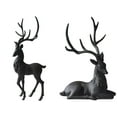 thumbnail image 5 of HIELLFQ Resin Reindeer Christmas Decor-Set of 2 Black Reindeer Statues 13.7"/9.8" Elegant Christmas Reindeer Indoor Holiday Decorations C, 5 of 8