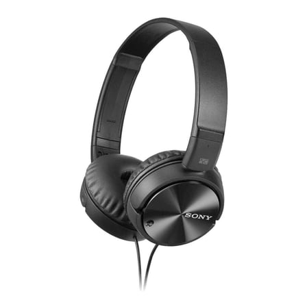 Restored Sony MDR-ZX110NC Noise-Cancelling On-Ear Headphones - Foldable Lightweight Design (Black) (Refurbished)