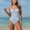 *Blue, variant on ClodeEU Women’s Striped One Piece Swimsuits, Tie Shoulder High Cut Tummy Control Bathing Suit , Summer Beach Swimwear Blue,Womens Plus L