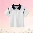 thumbnail image 6 of Avtoify Children's Solid Color Lapel Short Sleeve Casual Versatile Summer Kids Shirt, 6 of 7