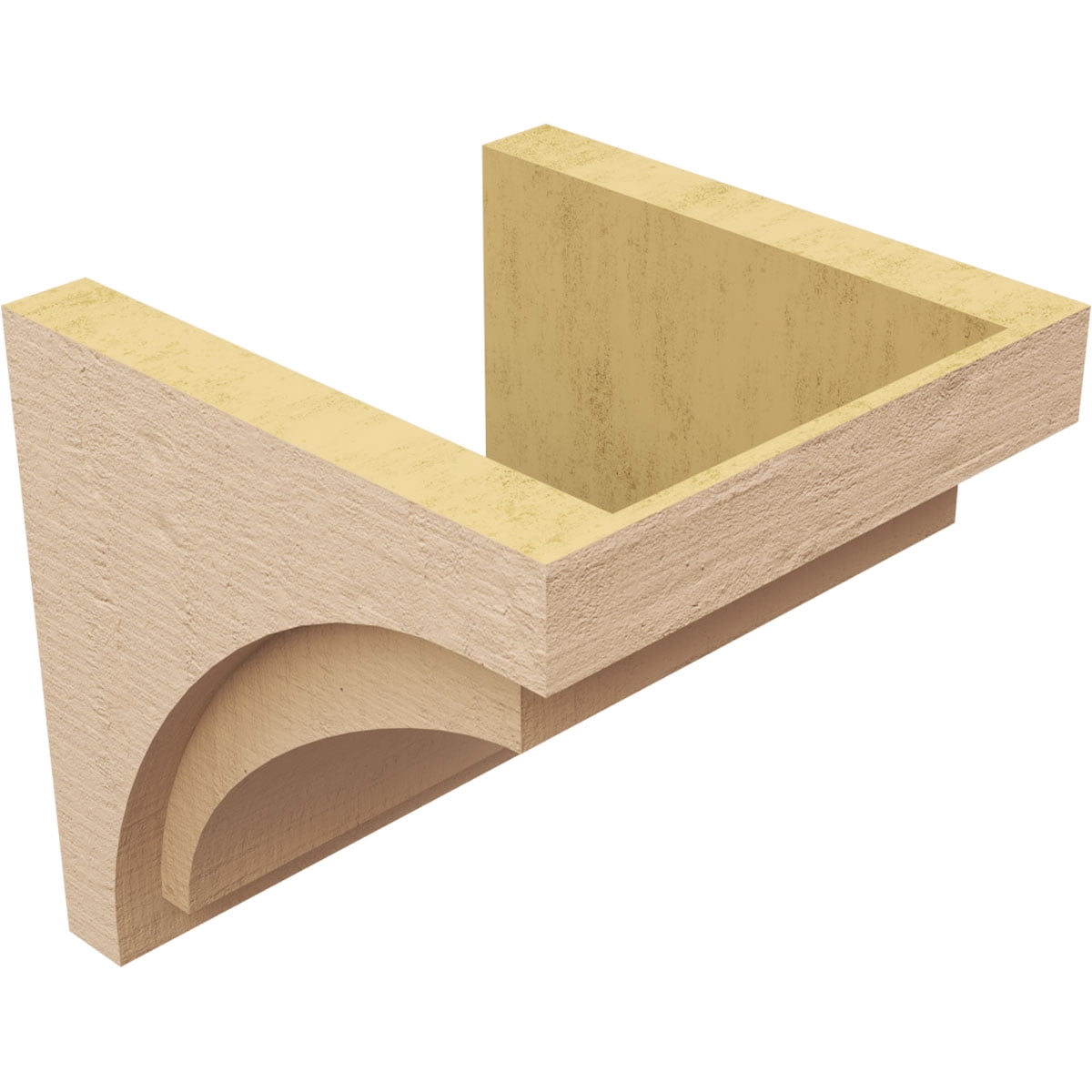 12"W x 12"D x 12"H Wide Rivera Rough Cedar Woodgrain TimberThane Corbel, Primed Tan
