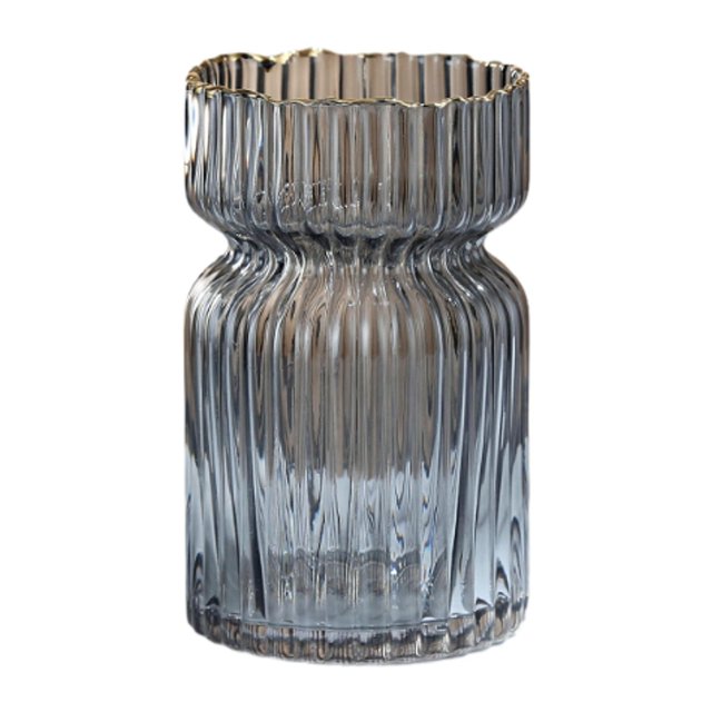 Macetero florero de cristal gris, decoración de botellas, organizador moderno, florero ligero, decoración del hogar de lujo para oficina, restaurante