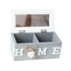 thumbnail image 3 of Caja de almacenamiento de madera, organizador de escritorio, regalos, multifuncional, joyero con 2 compartimentos Azul, 3 of 9