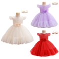 thumbnail image 2 of Vestidos de Navidad para niñas bebés para lazo de flores, recién nacido, 1er cumpleaños, bautismo, Vestido de fiesta para niños pequeños, Vestido de princesa 0-6M (Etiqueta 70) Gao Jinjia LED, 2 of 2