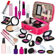 Tftoys Princess Makeup Set Kids Toy Cosmetic Pretend Play Kit Girl Gift with Case 21-piece
