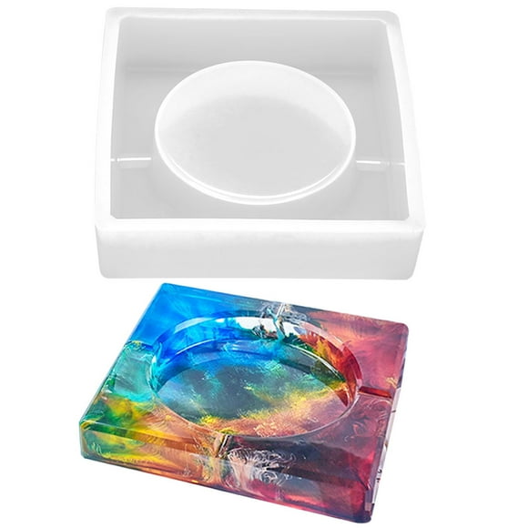 Resin Casting Mold Square Shaped DIY Ashtray Mold Silicone Mold Craft Mold