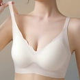 thumbnail image 6 of Sopiago Women's Seamless Pullover V-Neck Bralette Beige,M, 6 of 7