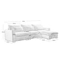 thumbnail image 3 of 122" Corduroy Sectional Sofa,  L Shaped Couch with Storage Footstool & 3 Pillow, Sectional Couch for Living Room Apartment, Green, 3 of 9