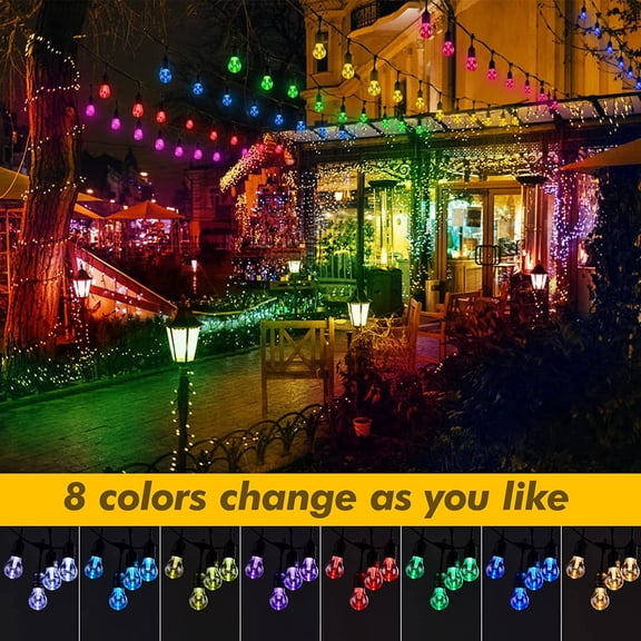 48FT Solar RGB Outdoor String Lights