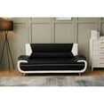 thumbnail image 2 of Home Square 3-Piece Set with Faux Leather Sofa & 2 Chairs in Black and White, 2 of 12