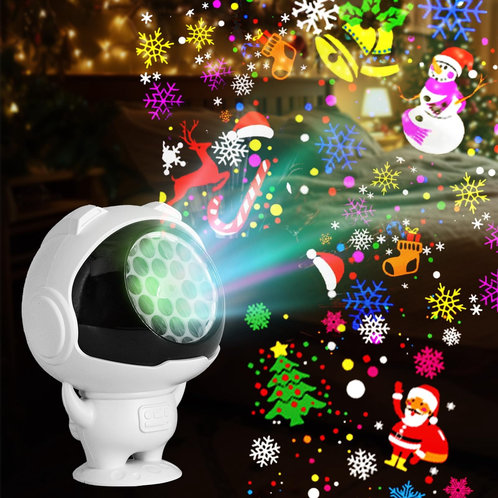 Projector Lights Indoor/Outdoor Led Lights Projector For Decorations Holiday Projector For Party 2024 Upgrade Indoor For Home， Gi Man Lamp Color Lights Space Lamps for Kids Elephant Baby Night Light