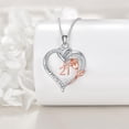 thumbnail image 3 of Birthday Necklace in Sterling Silver for 16, 18, 21, 80 Years Old, Heart-Shaped Rose Pendant Necklace, Birthday Jewelry for Women, Mother's Day, Christmas Gift, 3 of 10