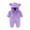 Purple, variant on Zwiiyzr Baby Infant Long Sleeve Onesie Boy Girl Fluffy Jumpsuit Hooded Fleece Rompers Fall and Winter Warm Thick Outfits Holiday Birthday Gift Gray