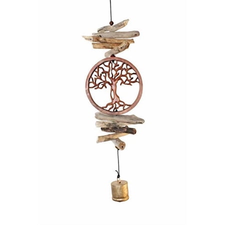 Cohasset Gifts Wind Chimes | Natural Soothing Melodic Tones |Handmade Wood Outdoor Home Decor for Decks Garden & Porch | Thoughtful Gift or Hang on Your Own Patio | #638 Tree of Life Cohasset Bell