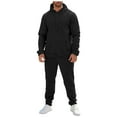 thumbnail image 3 of Men's 2-Piece Tracksuit Set â Zipper Hoodie & Sweatpants with Pockets, Solid Color, Autumn Winter Leisure Sports Suit, Plus Size, 3 of 9