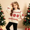 thumbnail image 5 of Ruiwill Christmas Girls Sweater Snowflake Print Crew Neck Long Sleeve Knit Pullover Xmas Top, 5 of 6