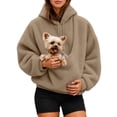 thumbnail image 2 of YUEHUA Dog Mom Sweatshirt, Pet Carrier Hoodie, Loose Fit Casual Pullover with Kangaroo Pocket for Women Girls Fall Winter Comfortable Lounging Pet Walking Wear, 2 of 5
