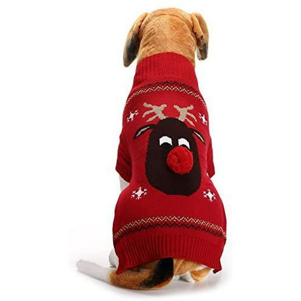 Suéteres para Perros, Suéter De Invierno para Perros, Suéter con Patrón Navideño - Abrigo De Punto para Invierno - Ropa para Mascotas - Suéter De Moda - Regalo para Perro, M Rojo Verde RV1016-0124150FYD