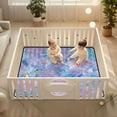 thumbnail image 2 of WOBOGO Ice Flowers Baby Playmats Extra Large Waterproof Rollable Activity Pads for Toddlers 50×50inch, 2 of 7