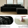 thumbnail image 7 of GAKMCIL 104" 4 Seater Cloud Sectional Couch with L-Shape Right Facing Chaise, Comfy Modular Plush Corduroy Sofa, Upholstered Deep Seat Sofa for Living Room Bedroom (No Assembly Required) (Black), 7 of 7
