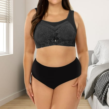 Rigardu Hot Sale!! 2025 Trendy Bra for Womens Wireless Comfort Brassiere Bras Light Padded Women s Lace Tank Top Top Bra with Large Breasts and Small Breasts Up Anti Sag Retraction Bra Black S
