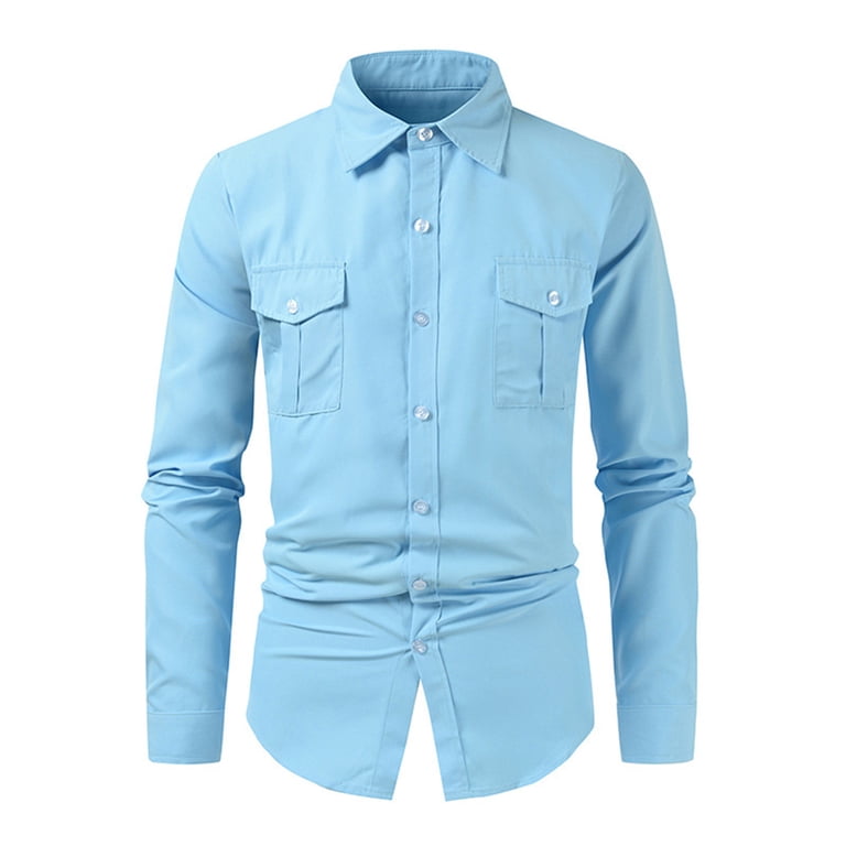 Men's Business Dress Shirts Men's Muscle Fit Dress Shirt Stretch Wrinkle  Free Long Sleeve Button Down Formal Shirt Regular Fit Textured Business  Casual Shirts Solid Slim Fit Dress Shirts - Walmart.com