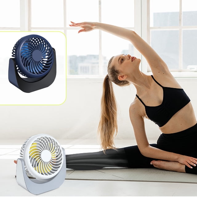 Ventilador recargable de sobremesa • Ventilador USB Mini portátil • Batería de 1200mAh • Silencioso de 3 velocidades • Tamaño compacto de 5,6" para el hogar de oficina