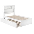 thumbnail image 4 of Rosebery Kids Transitional Solid Wood Twin Trundle Platform Bed in White, 4 of 7