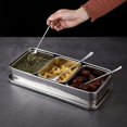 thumbnail image 5 of Tarros de especias para el hogar, caja de condimentos de acero inoxidable con 3 compartimentos, juego de recipientes para especias con tapa y cuchara, 5 of 5
