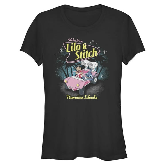 Juniors Lilo & Stitch Retro '50s Hawaiian Islands T Shirt