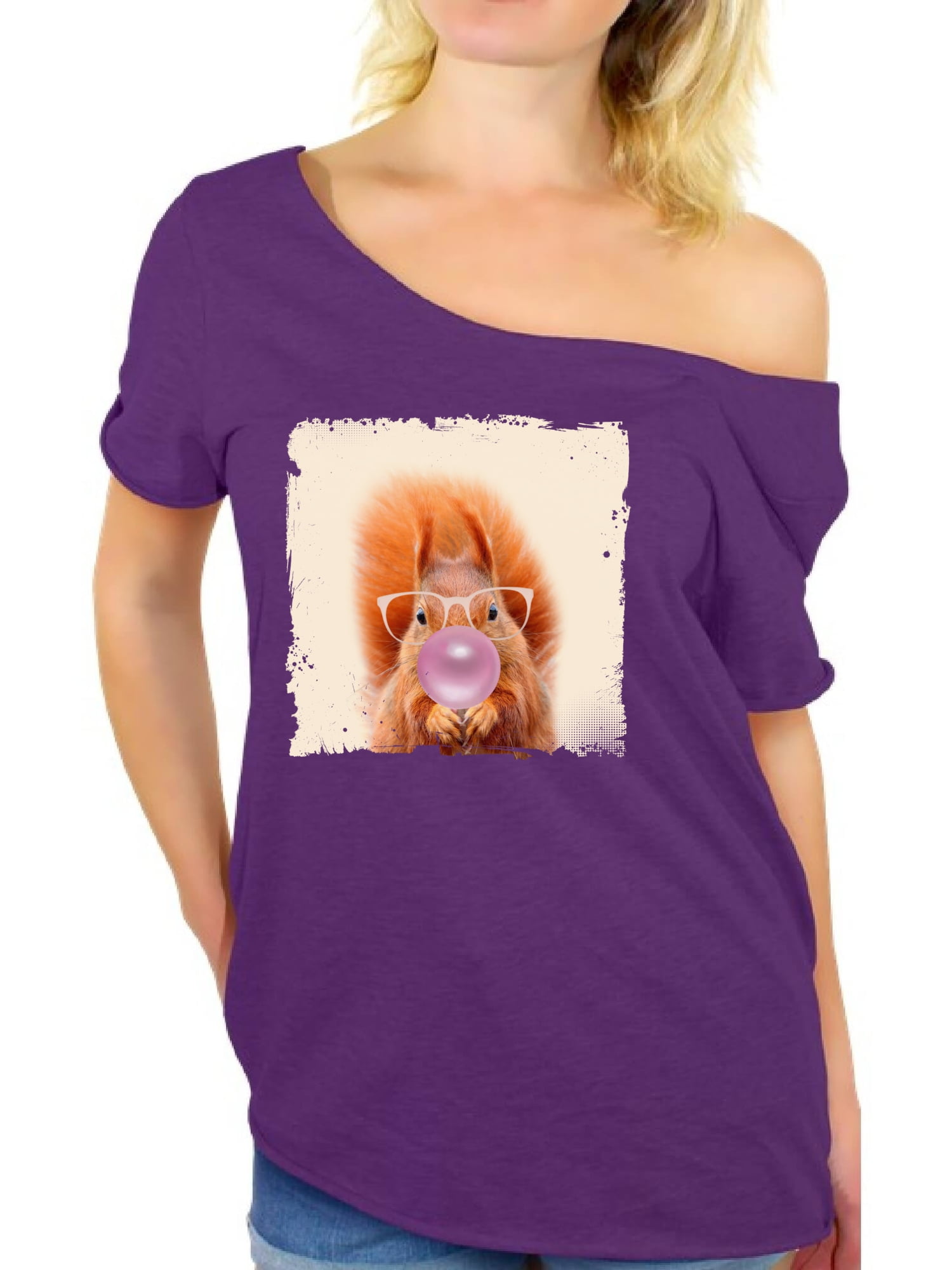 Awkward Styles Squirrel Ladies Off The Shoulder Shirt Women T Shirt