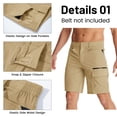 thumbnail image 6 of TACVASEN Men's Summer Outdoor 10" Shorts Quick Dry Water Resistant Lightweight Cargo Shorts With 5 Pockets For Golf Hiking Sports Work Casual , Khaki, Size 32, 6 of 6