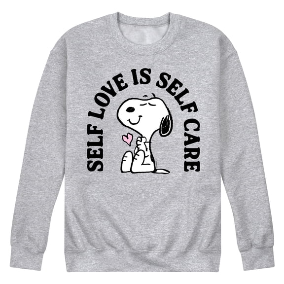 Peanuts - Self Love Is Self Care - Men's Crew Neck Fleece Pullover