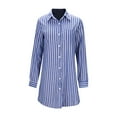 thumbnail image 4 of SAVINGS Toonshare Ladies' Fashionable Casual Striped Button Up Lapel Dress Versatile Womens Skirts and Dresses Blue XXL, 4 of 6