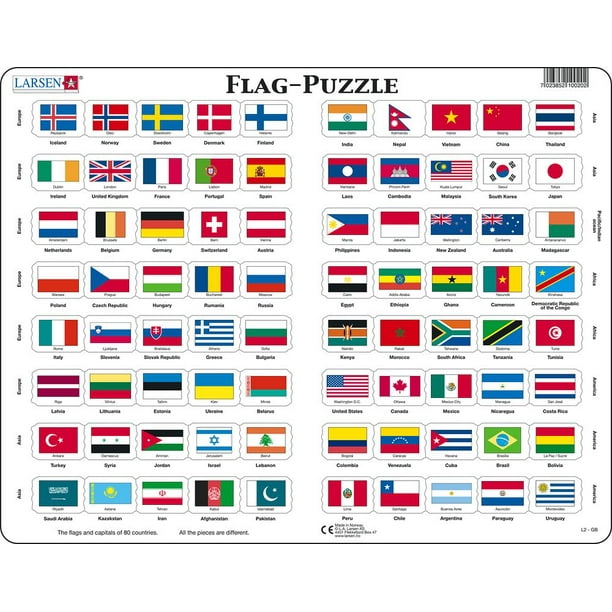 Flags of the World 80 Piece Children's Educational Jigsaw Puzzle