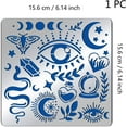 thumbnail image 2 of Witchcraft Theme Stencils 6x6 Inch The Devil's Eye Snake Moon Stainless Steel Stencil for Drawings and Woodburning Engraving and Scrapbooking, 2 of 7