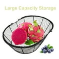 thumbnail image 3 of OUNONA Iron Mesh Storage Basket for Fruit and Snacks with Portable Handles in Black, 3 of 7